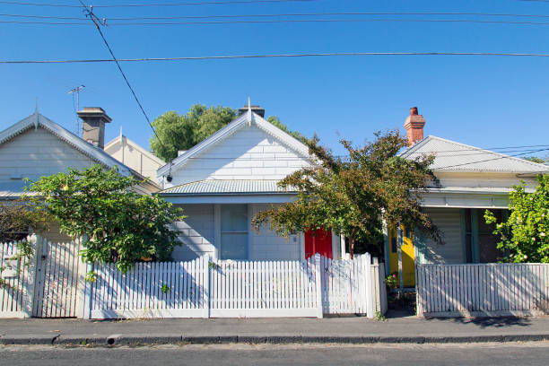 Suburban houses, blue sky